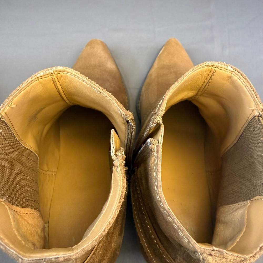 Marc Fisher LTD Halie Tan Suede Harness Western Ankle Boots BOHO Womens 9M - Picture 10 of 16